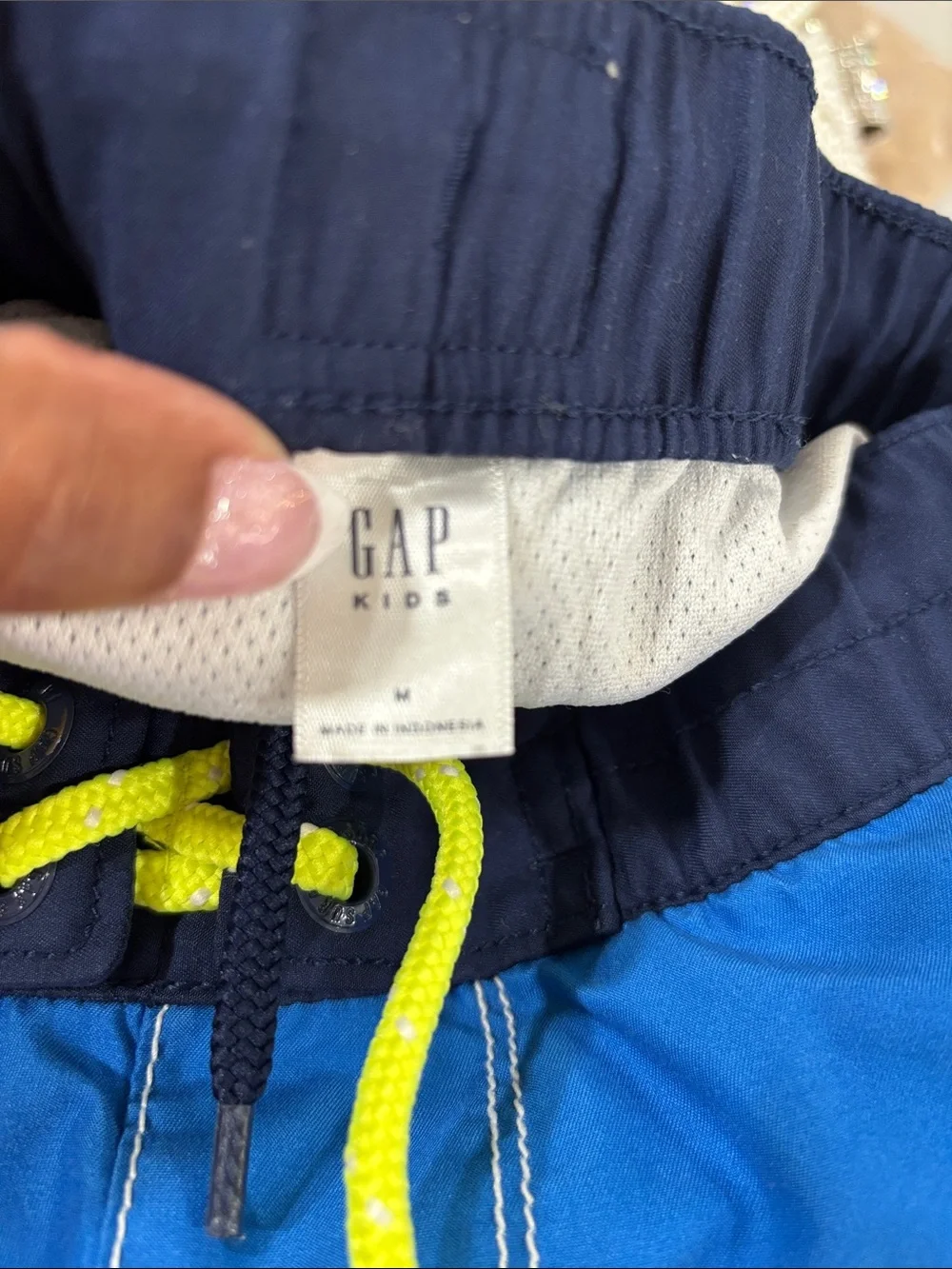 Gap Boys Blue Striped Swim Trunks size M